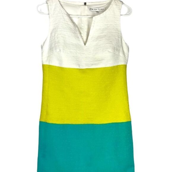 TRINA TURK Miss Brady Women’s Color Block Sleeveless Mini Dress - US 2 - Picture 2 of 10